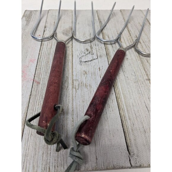 Turkey & Roast Lifter Fork Set of 2 Wood Handles 10 3/4" - Picture 4 of 10